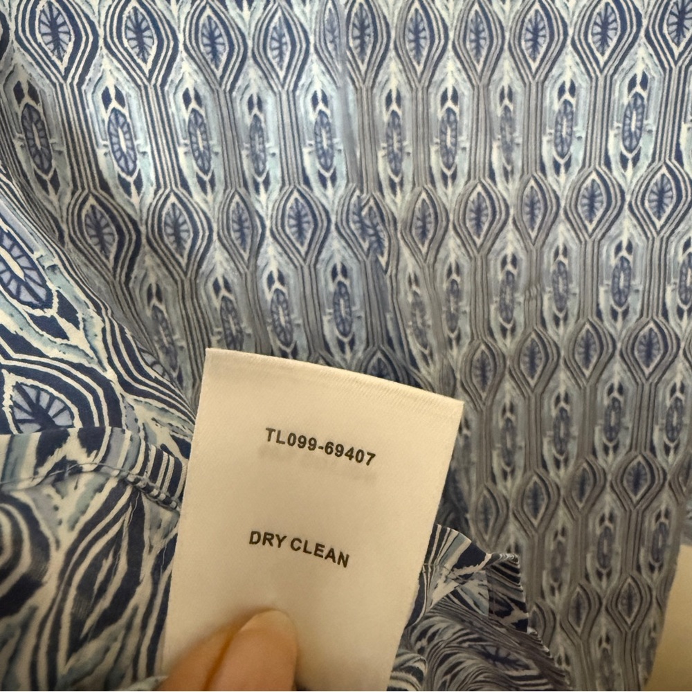 Pendleton Silk Cotton Blend Blue Patterned Button Shirt Sz M - Picture 6 of 6